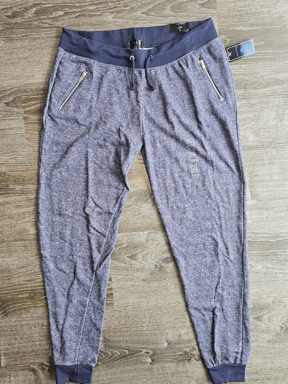 Ashley Blue Women's Heather Navy Track Joggers with Zipper Pockets